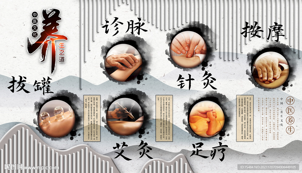 中医养生背景墙