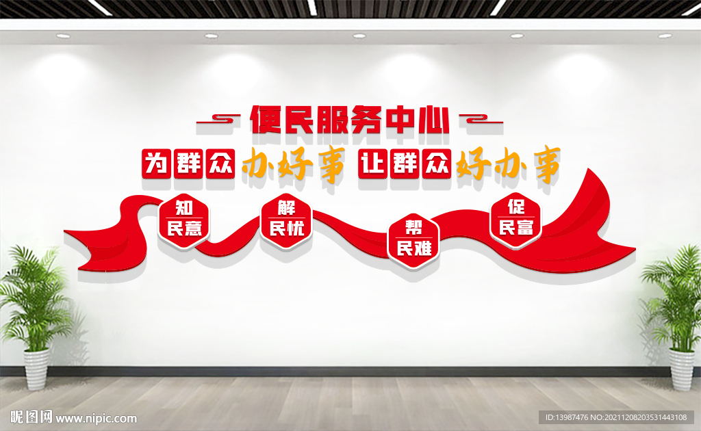 社区便民服务中心文化墙