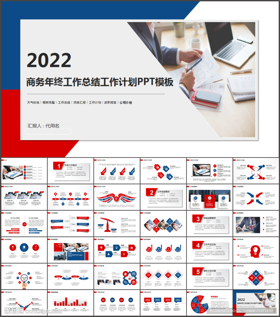 2022年终总结汇报PPT模板