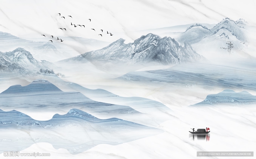 简约新中式背景墙