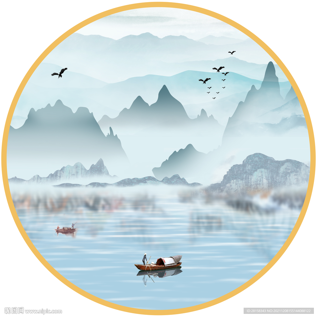 水墨山水画 