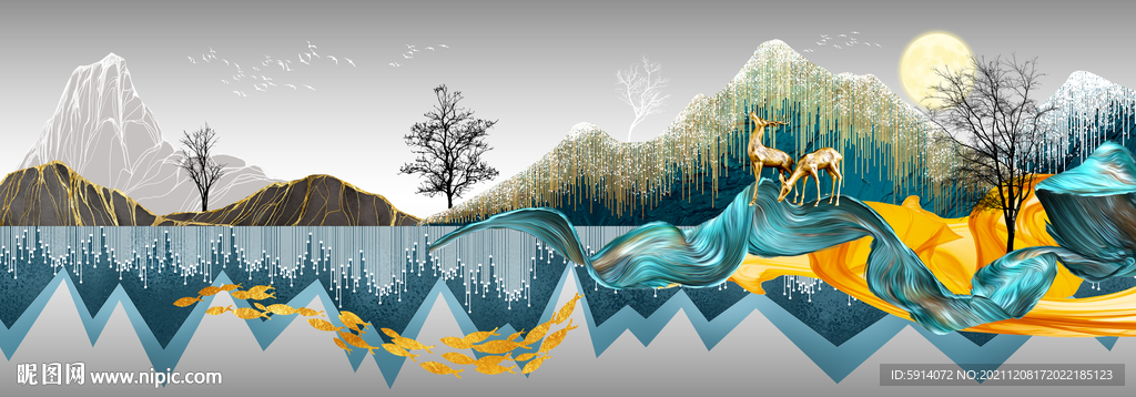 晶瓷画 抽象画 新中式