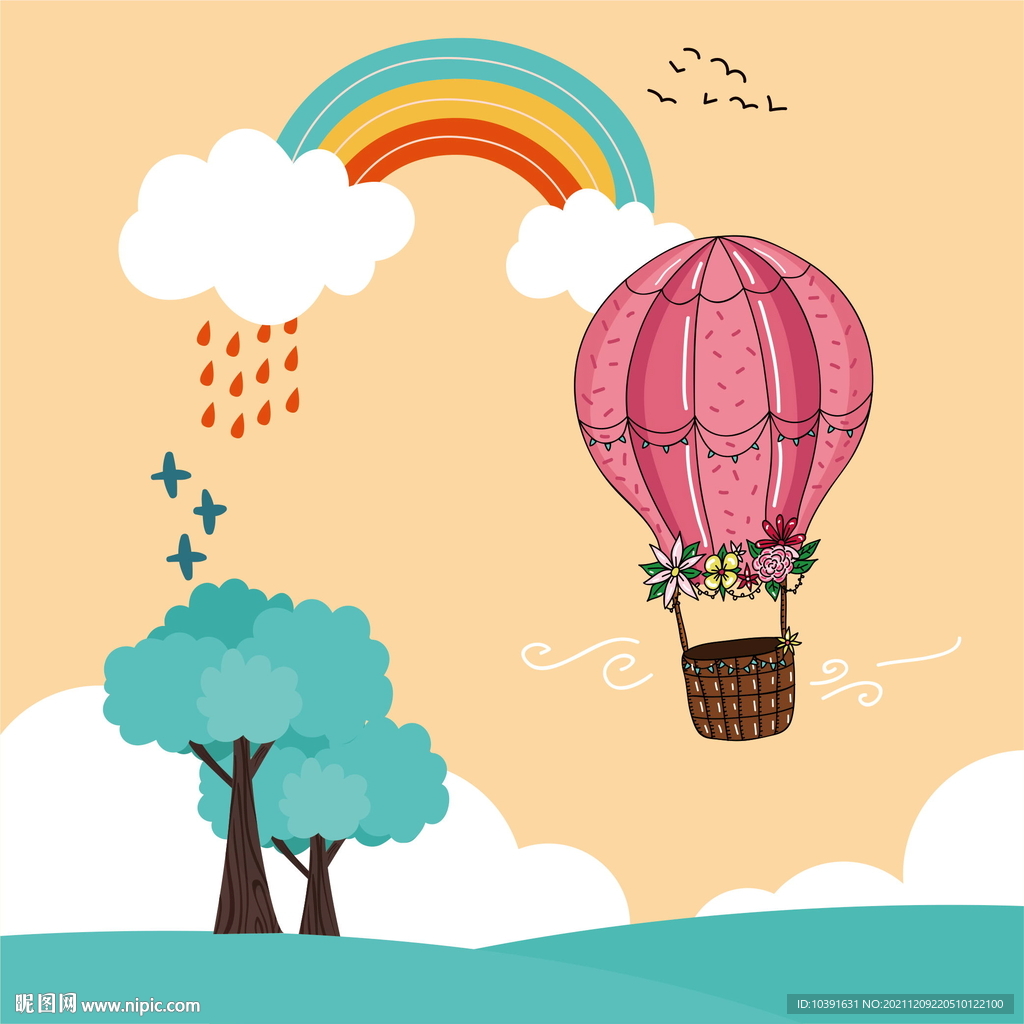 彩虹 热气球
