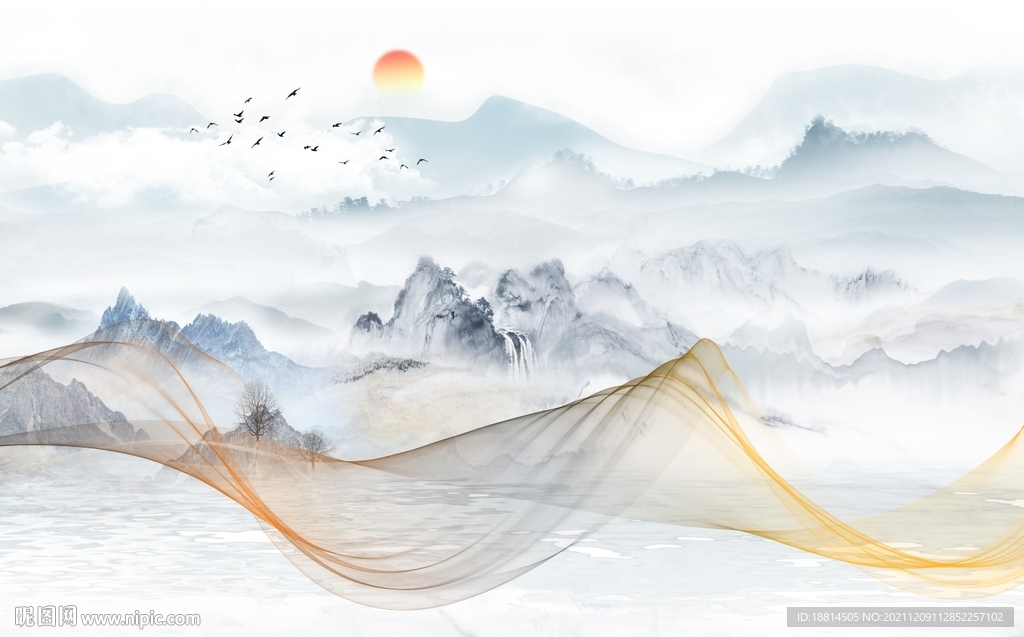 新中式简约背景墙