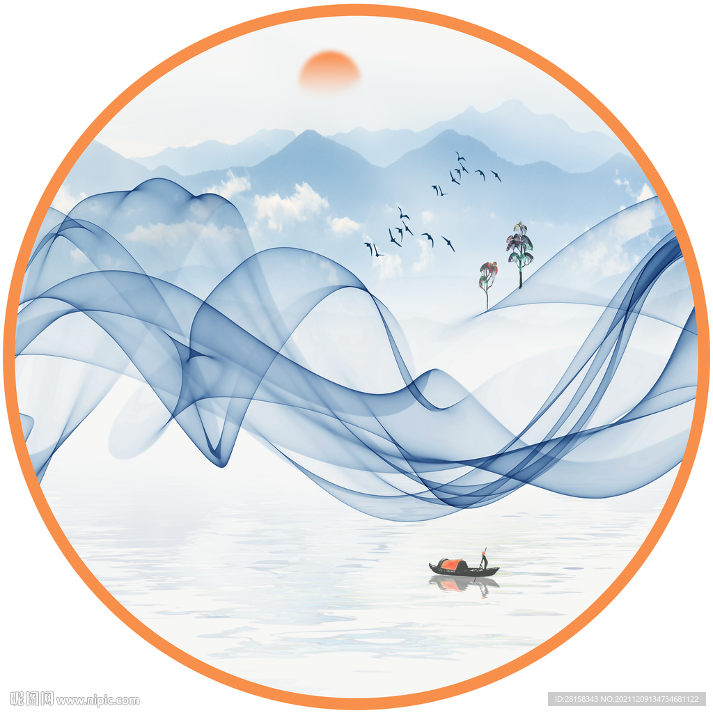 水墨山水画 