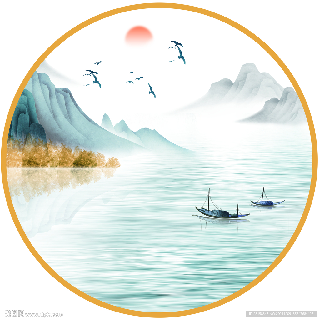 水墨山水画 