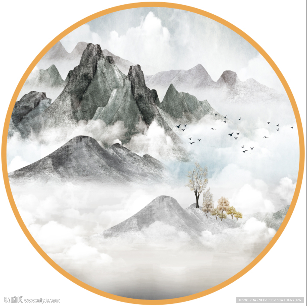 水墨山水画 