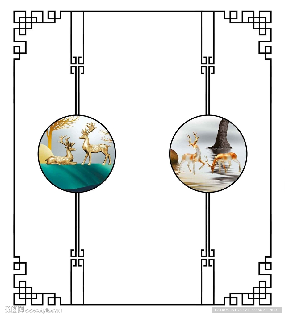 高清分层透明底推拉门打印图