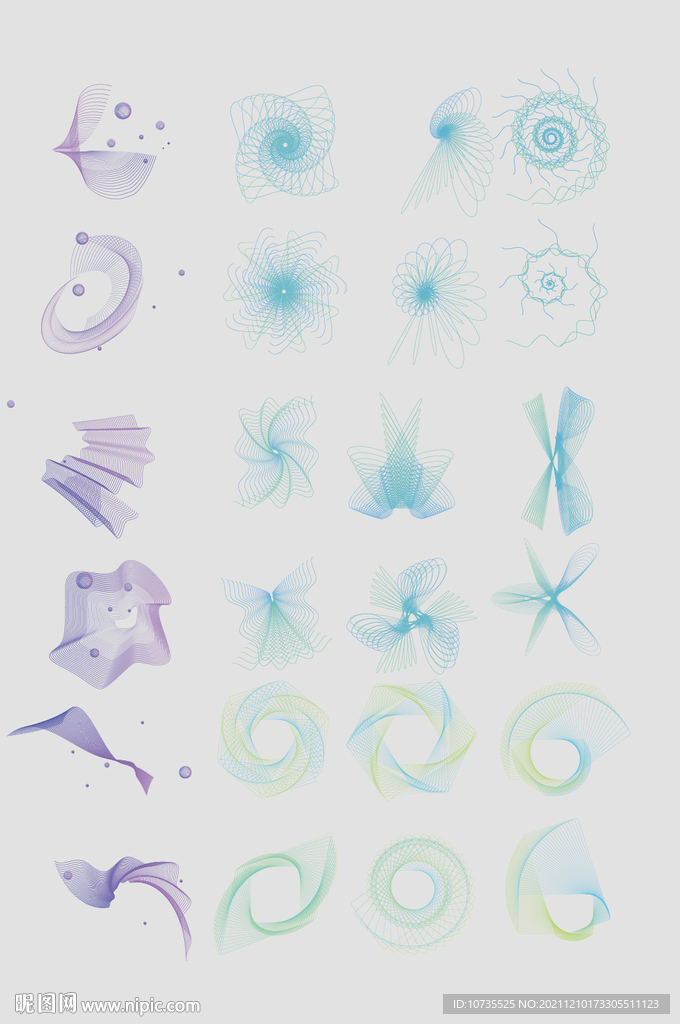 AI矢量渐变线条