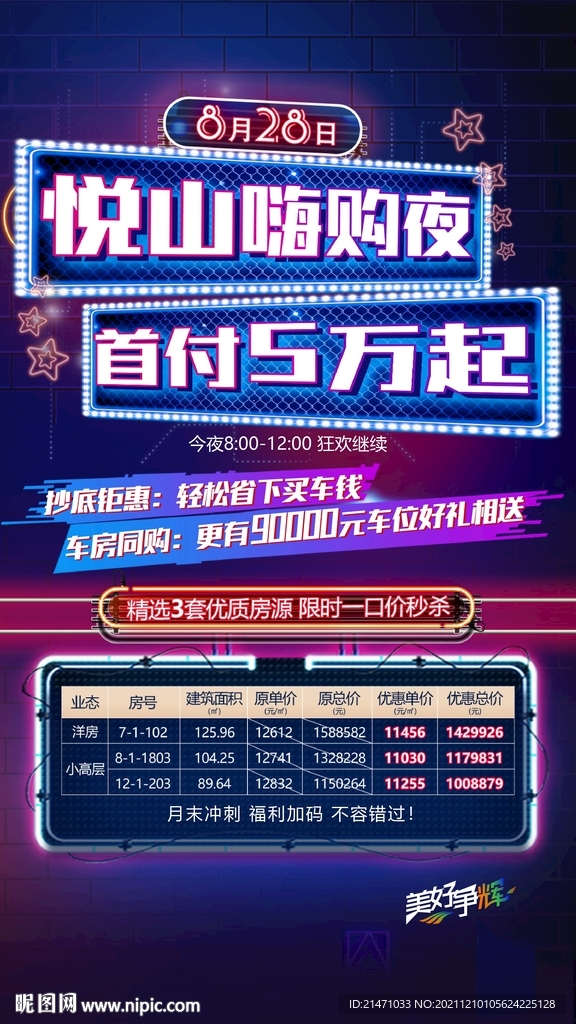 嗨购夜不打烊低首付海报