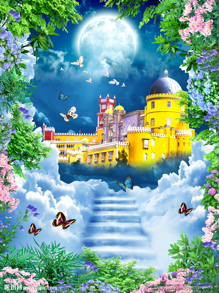 月光城堡天顶壁画