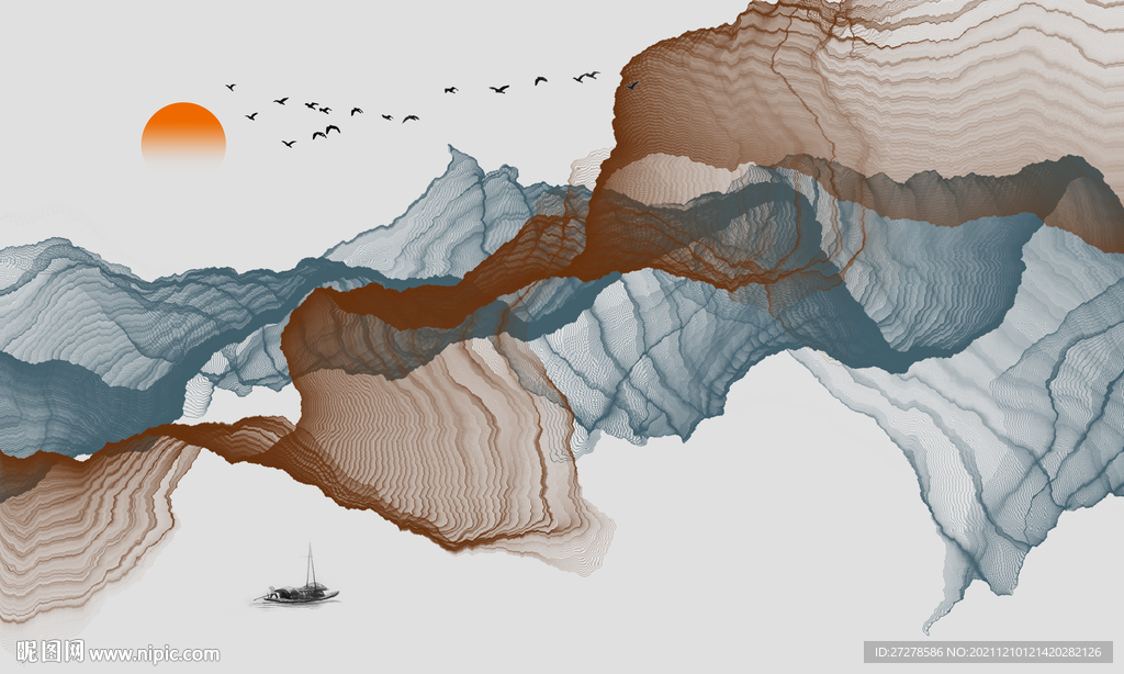 水墨背景墙素材图