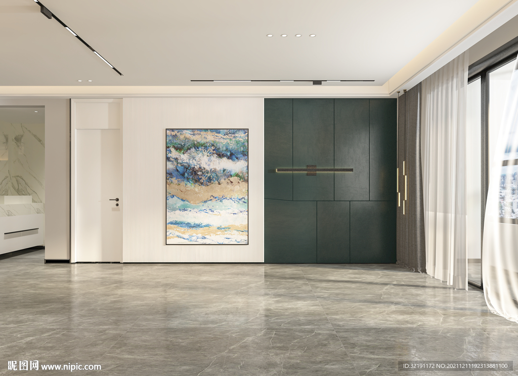 现代极简客厅沙发背景墙