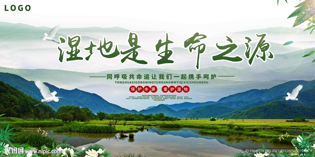 保护湿地日展板