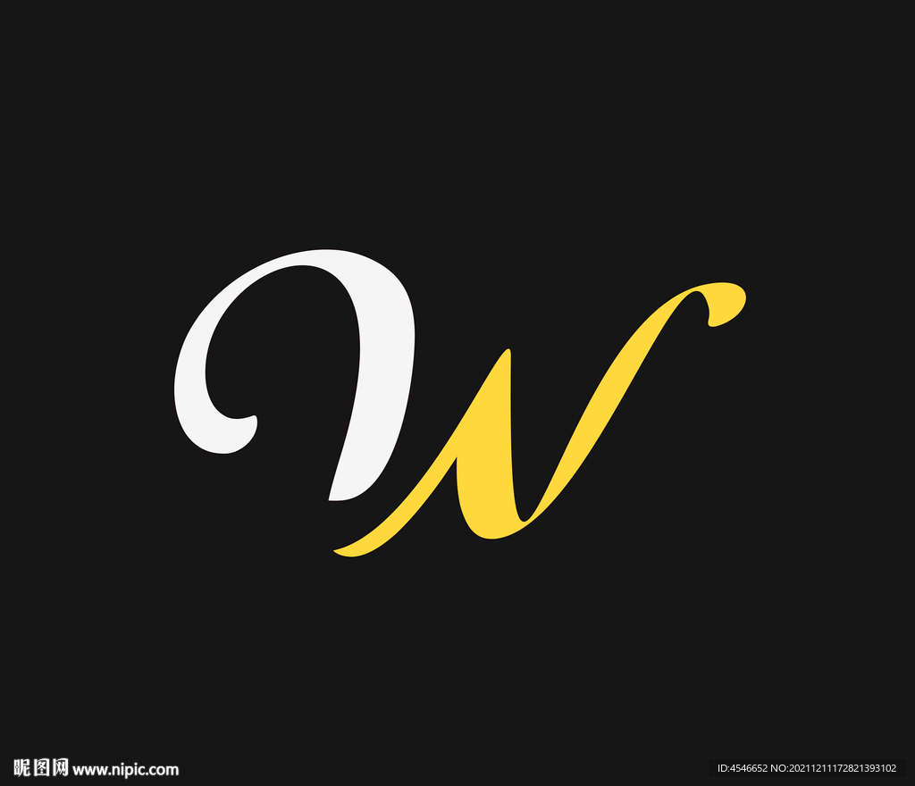 矢量字母Wlogo标志元素设计