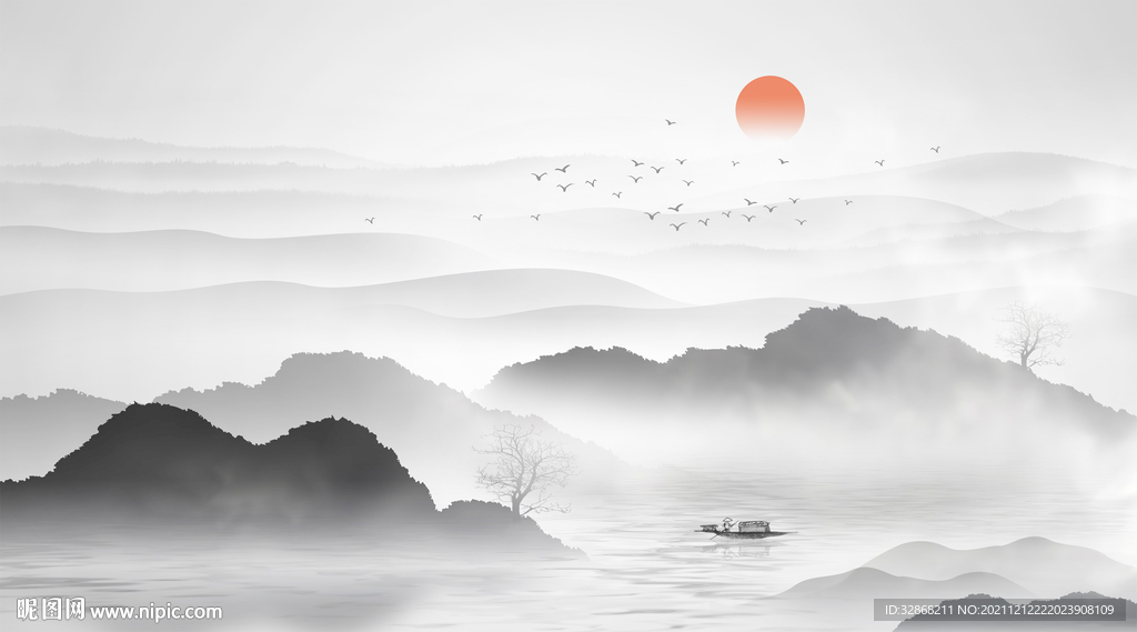 水墨山水画
