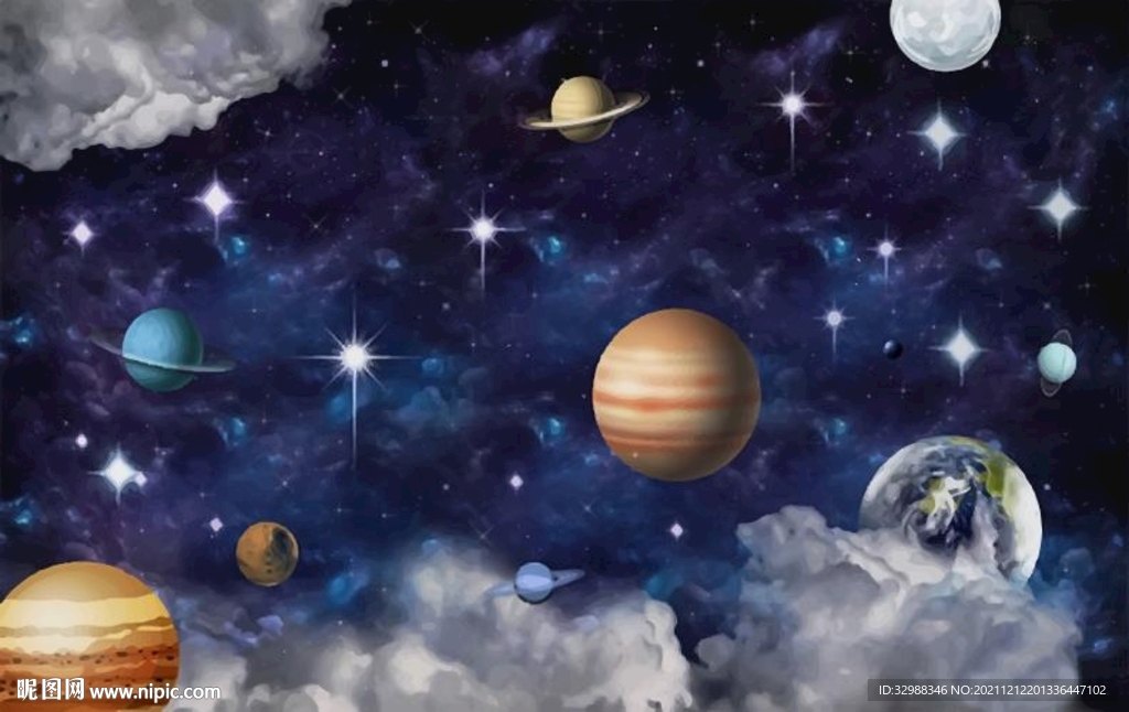 宇宙星球背景墙图片