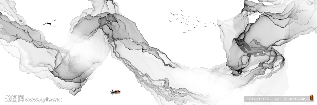 黑白抽象画水墨背景