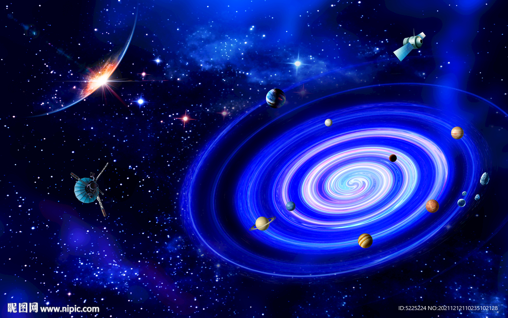 漩涡星系星空背景