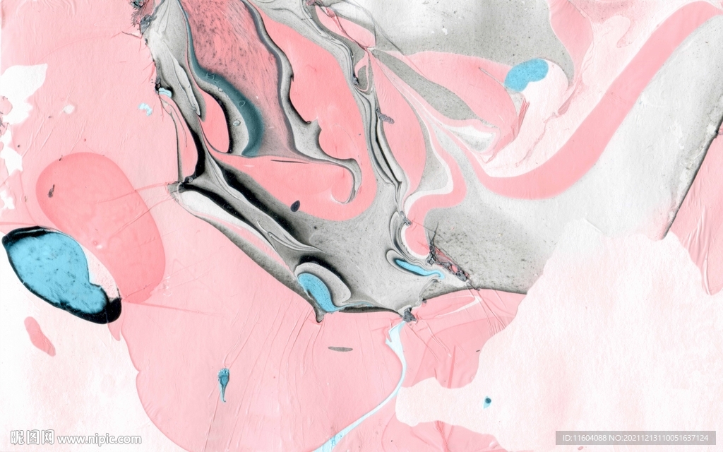 粉色抽象图案温馨晕染效果水彩图