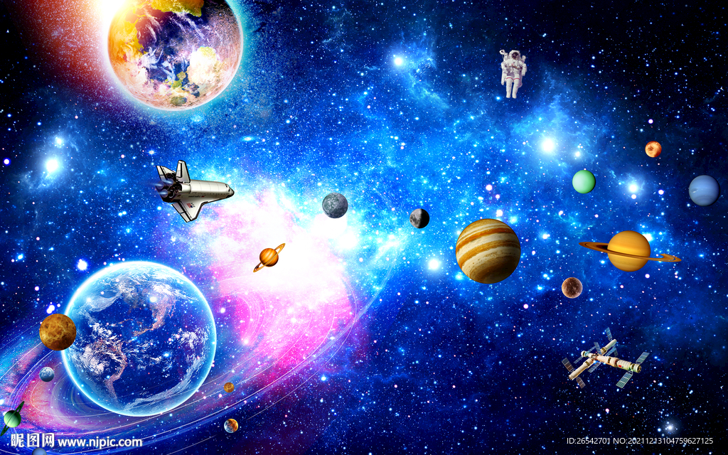 科幻星空背景墙