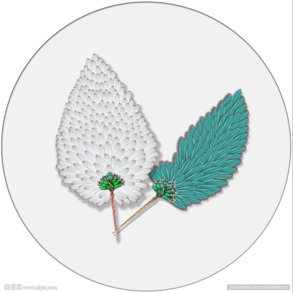 晶瓷画 羽毛