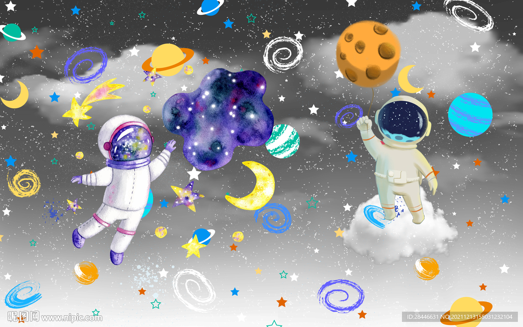 卡通儿童房背景墙