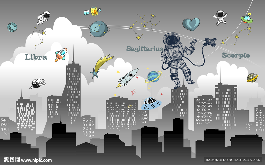 卡通儿童房背景墙