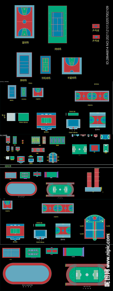 体育场地规划CAD图库