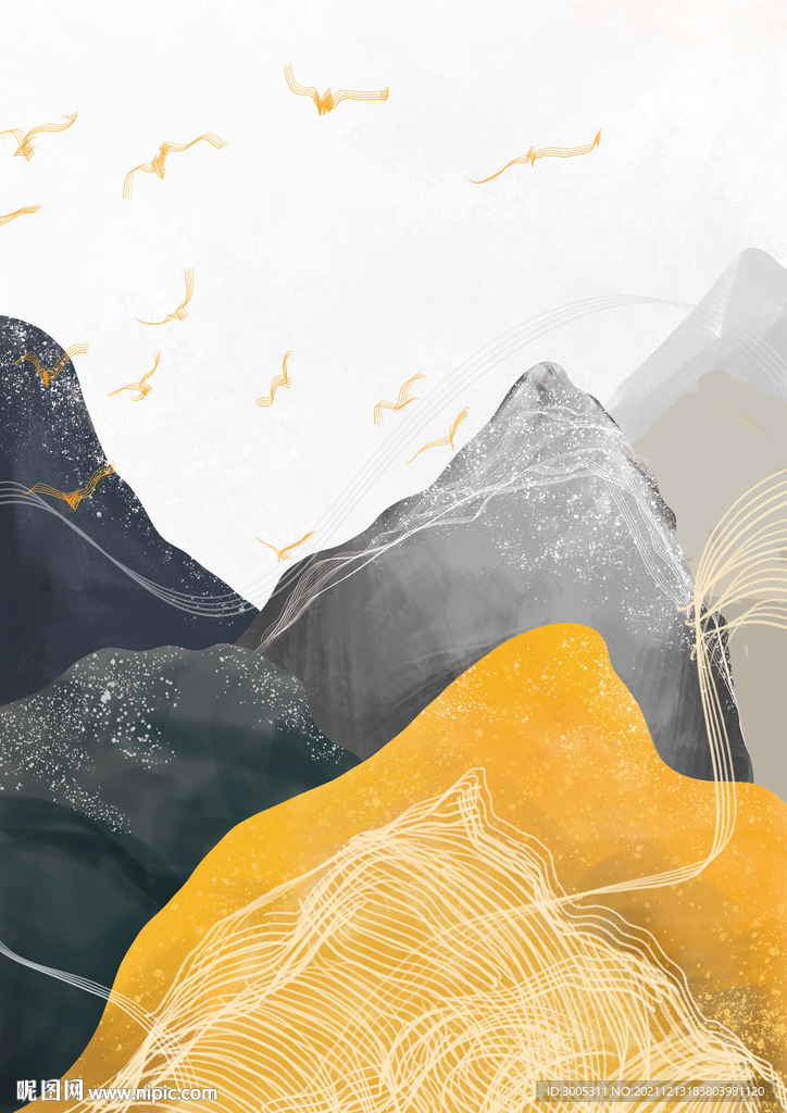 晶瓷画抽象画山水风景画