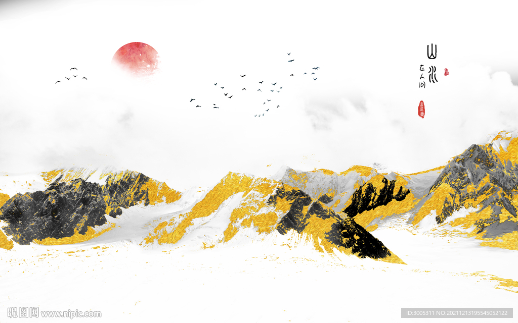 晶瓷画抽象画山水风景画