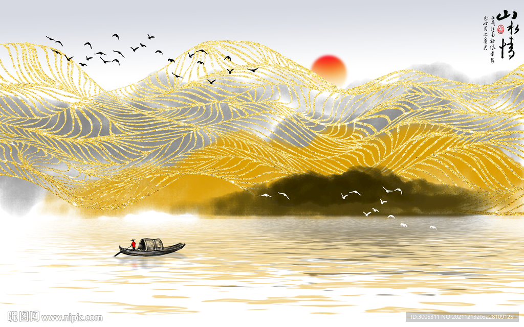 晶瓷画抽象画山水风景画