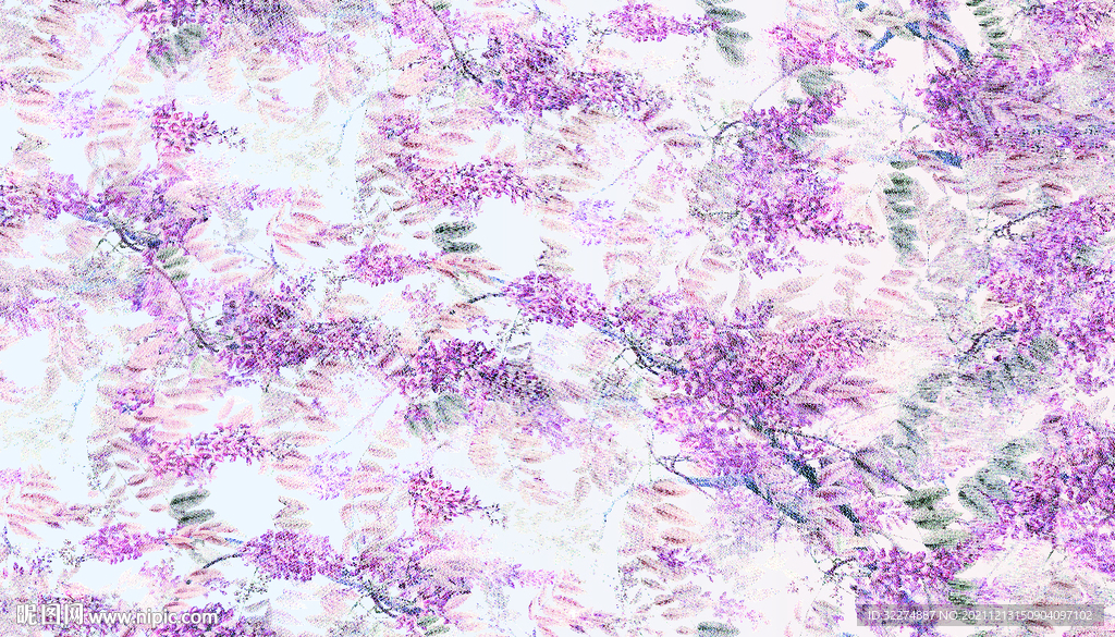 紫藤萝 数码印花 