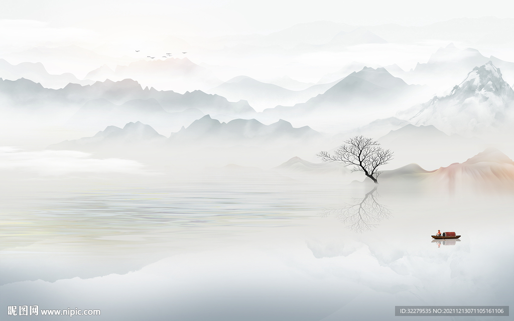 意境高清中式山水 TIF分层