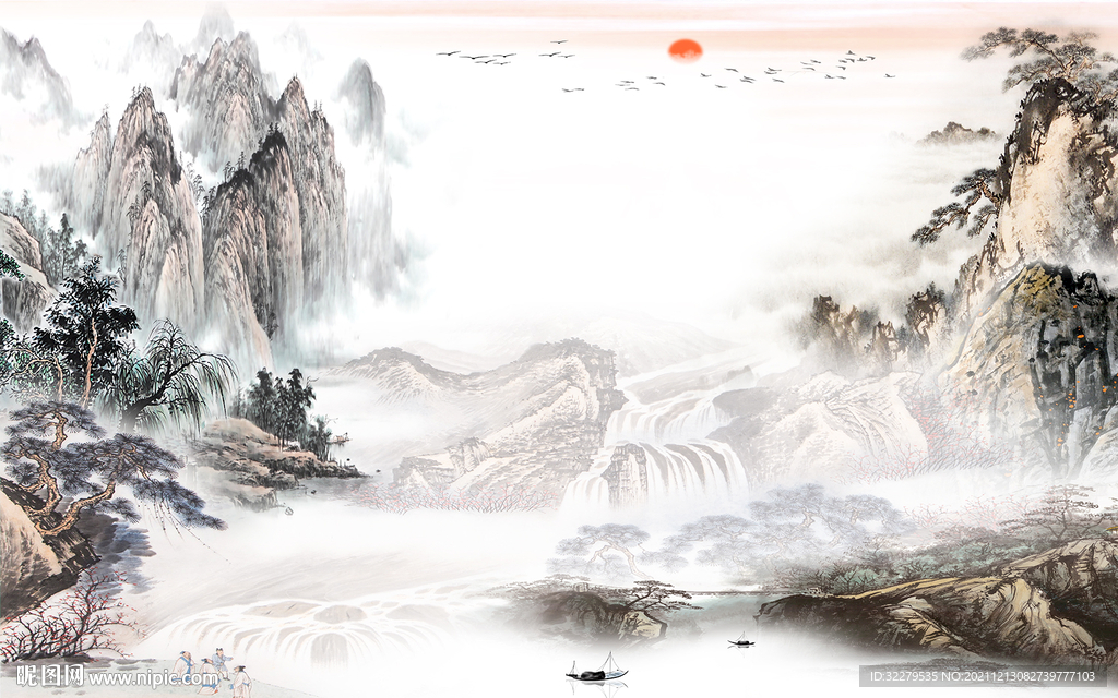 大气 高清中式山水 TIF分层