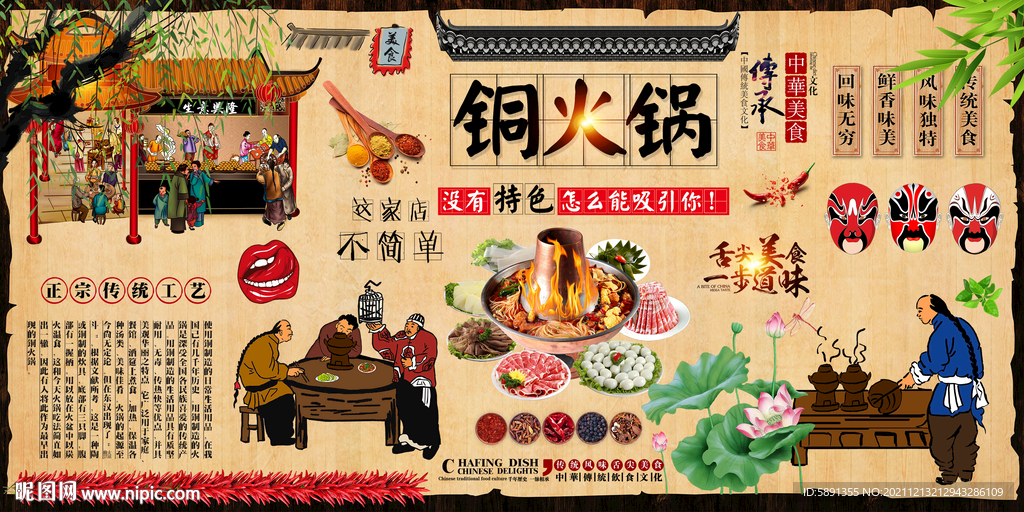 铜火锅背景墙