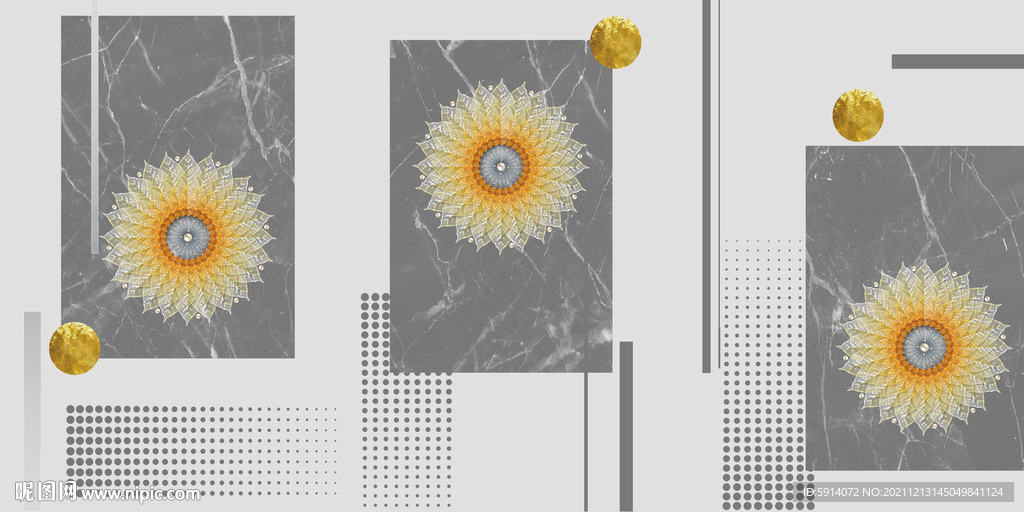 晶瓷画 抽象画 三联画