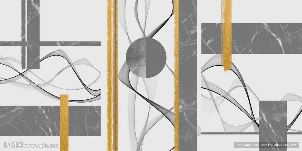 晶瓷画 抽象画 三联画