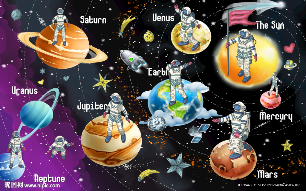 卡通儿童房背景墙