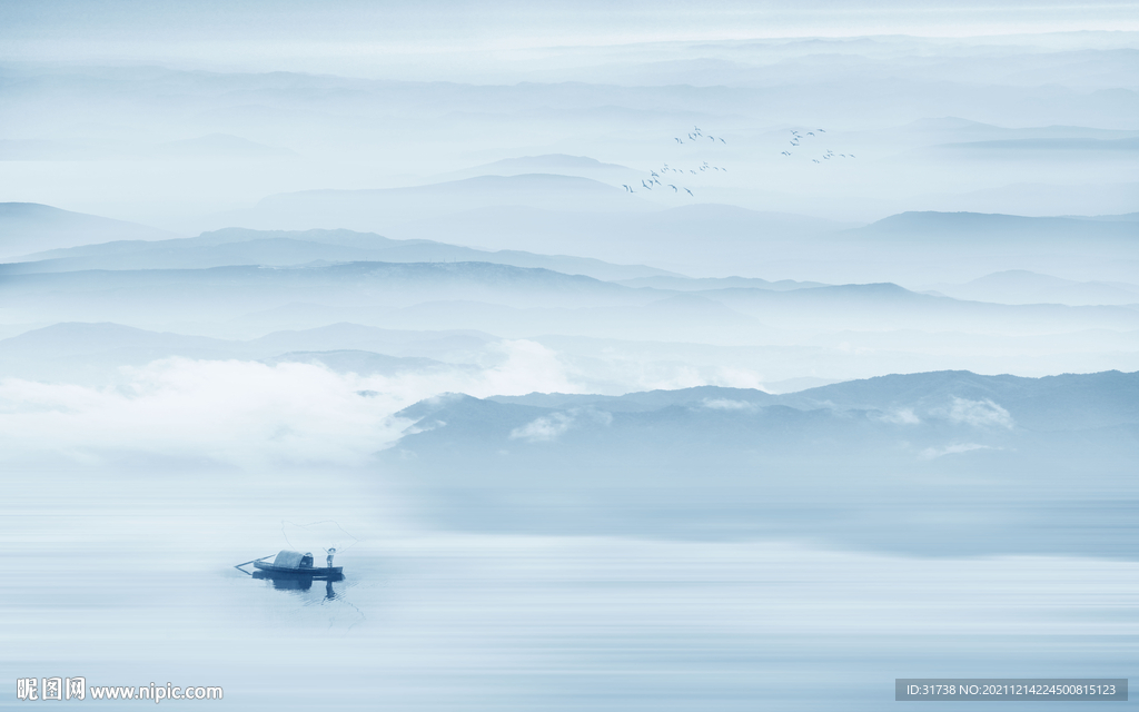 中国风客厅意境山水画