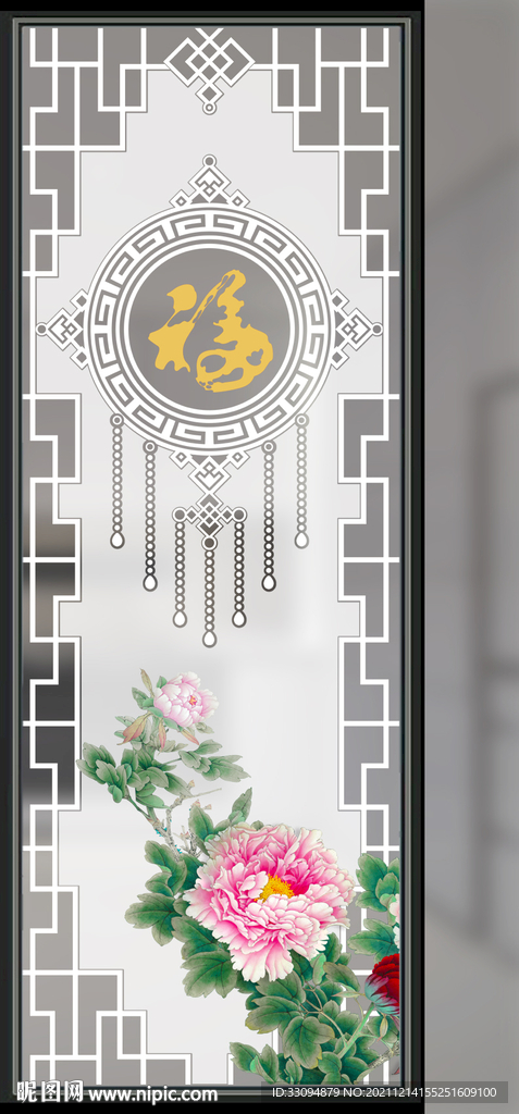 高清分层透明底屏风玻璃打印图