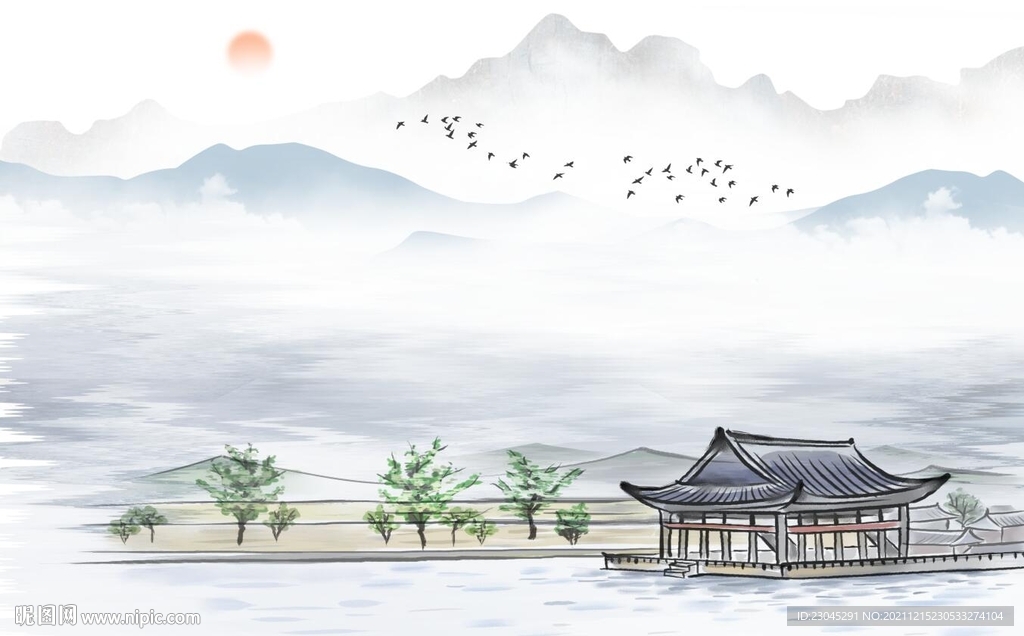 新中式电视背景墙