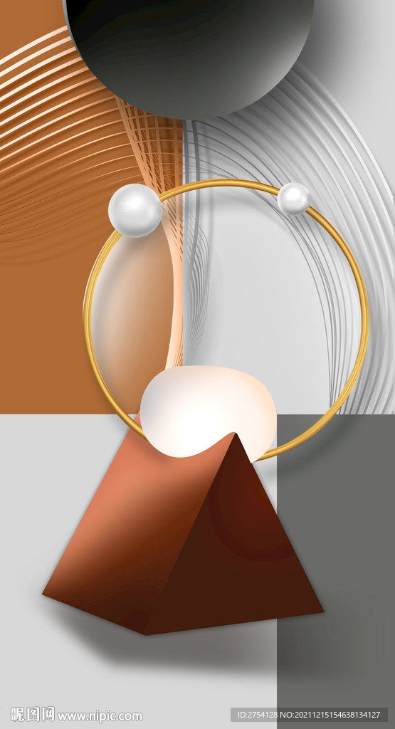 晶瓷画抽象线条画玄关圆形光影画