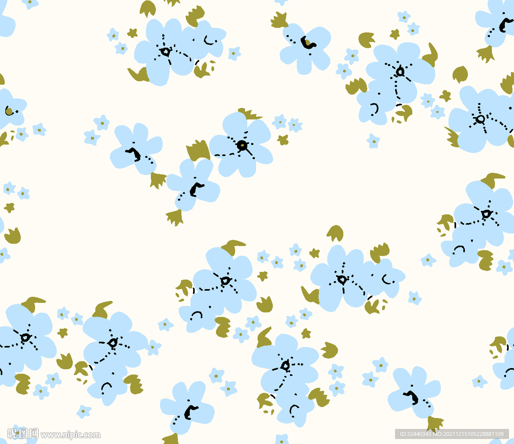 大牌  小碎花    数码印花