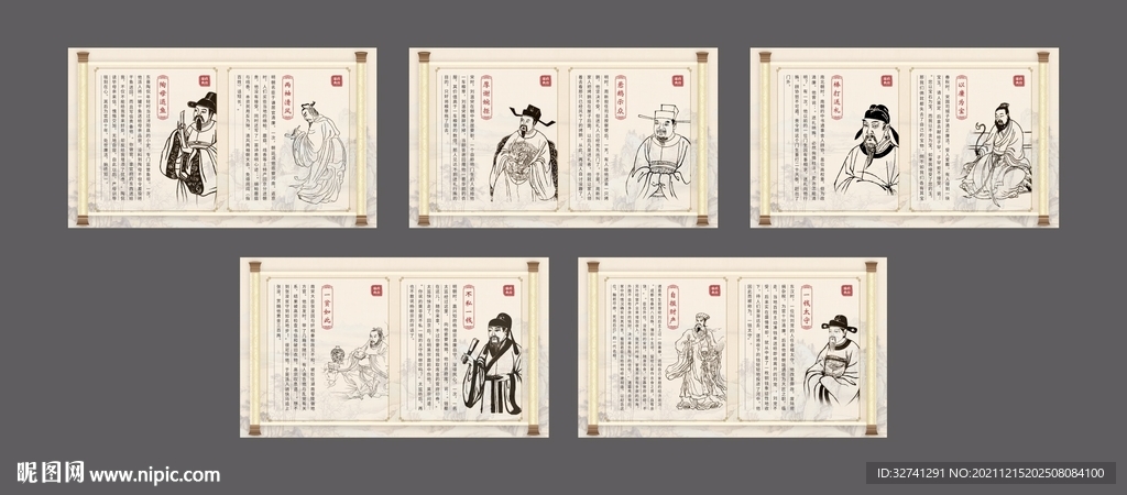 校园廉政典故展板