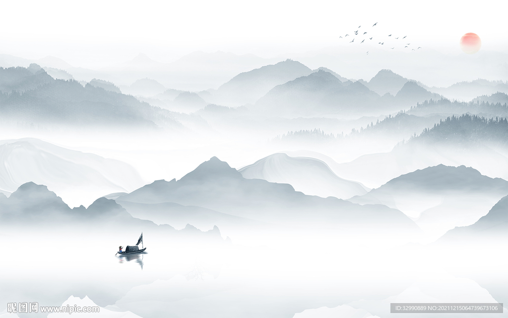 高档意境山水新画 TIF分层