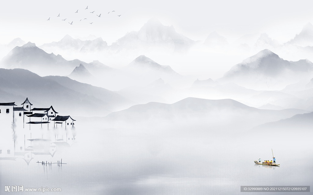 江南意境山水新画 TIF分层