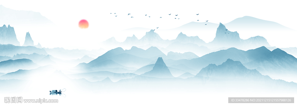 水墨山