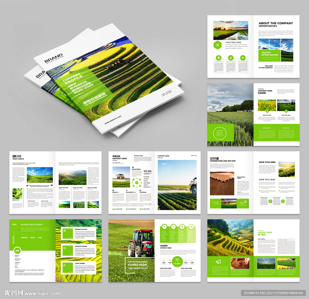 绿色农业画册模板
