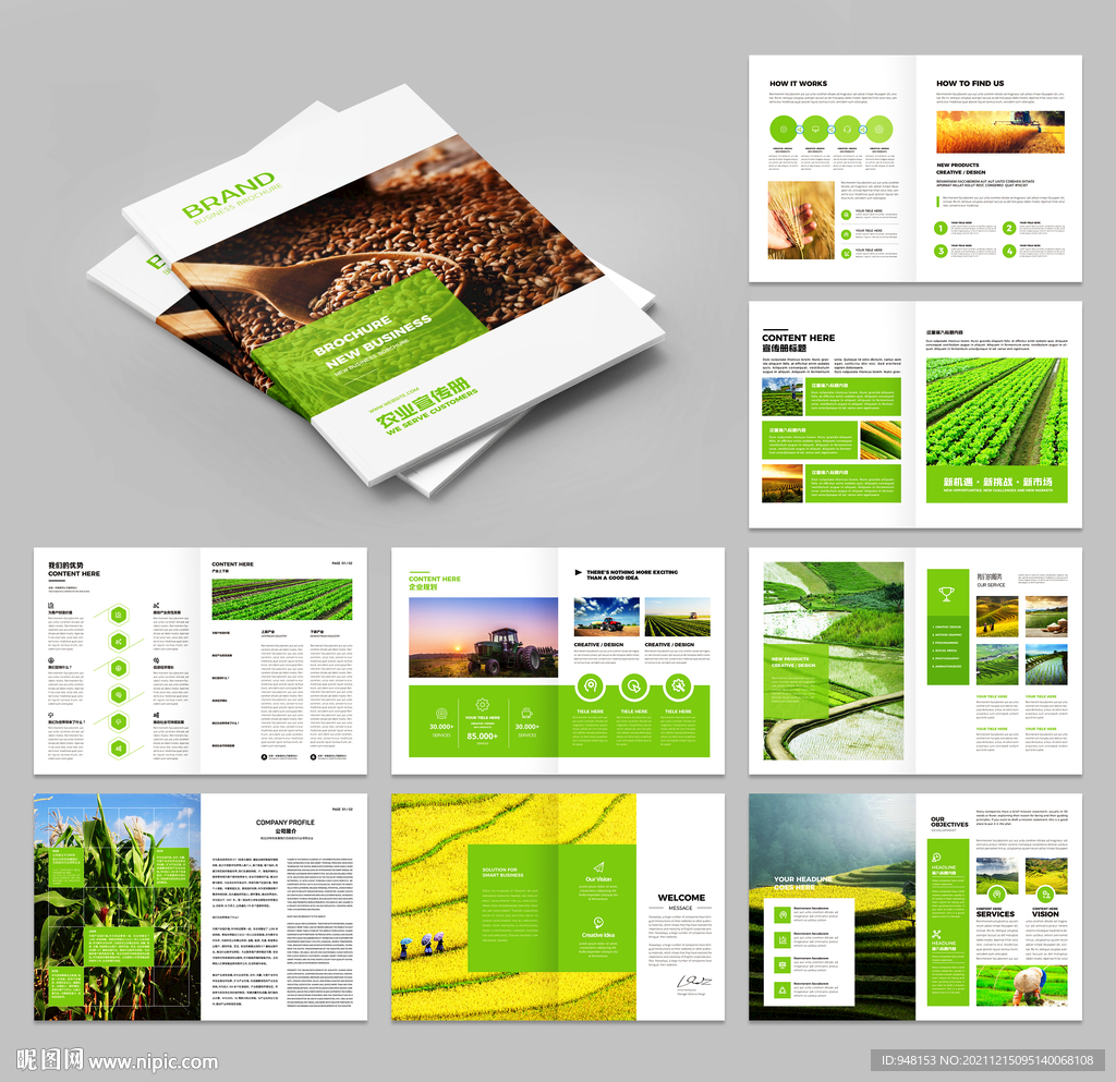 绿色农业画册模板